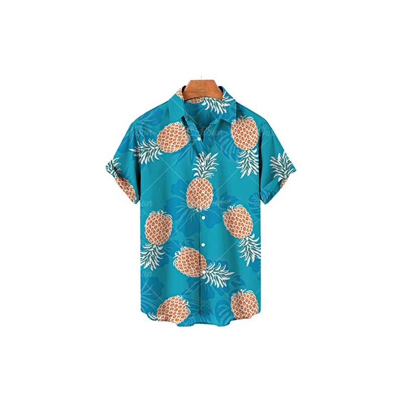 Camicia Hawaiana Uomo JOGAL - Maniche Corte, Motivo Floreale, Stile Casual Per Estate E Vacanze