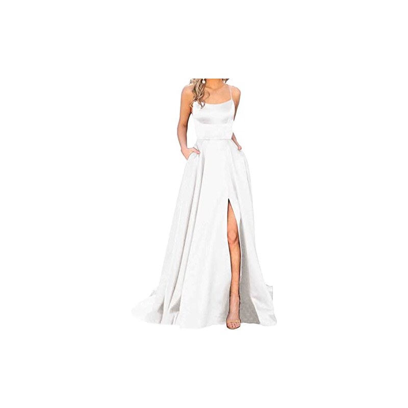 Elegante Maxi Abito Lungo Donna Con Tasche - Girocollo, Maniche Lunghe, Vita Elasticizzata, Taglie S-XXL