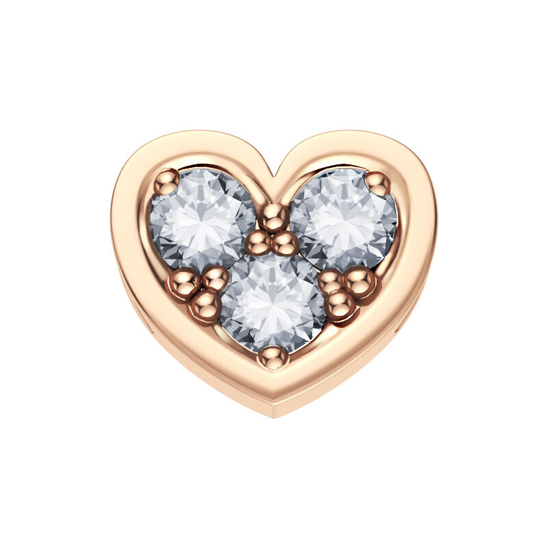 Donnaoro elements Charm donna Elements cuore in oro rosa e diamanti dchf3850.003
