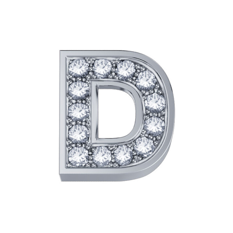 Donnaoro elements Elements charm unisex lettera D oro bianco e diamanti DCHF3319d.002