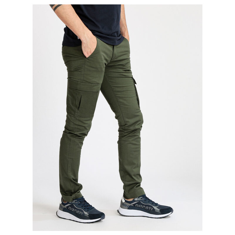 Baci & Abbracci Pantaloni Da Uomo Slim Con Tasconi Casual Verde Taglia 52