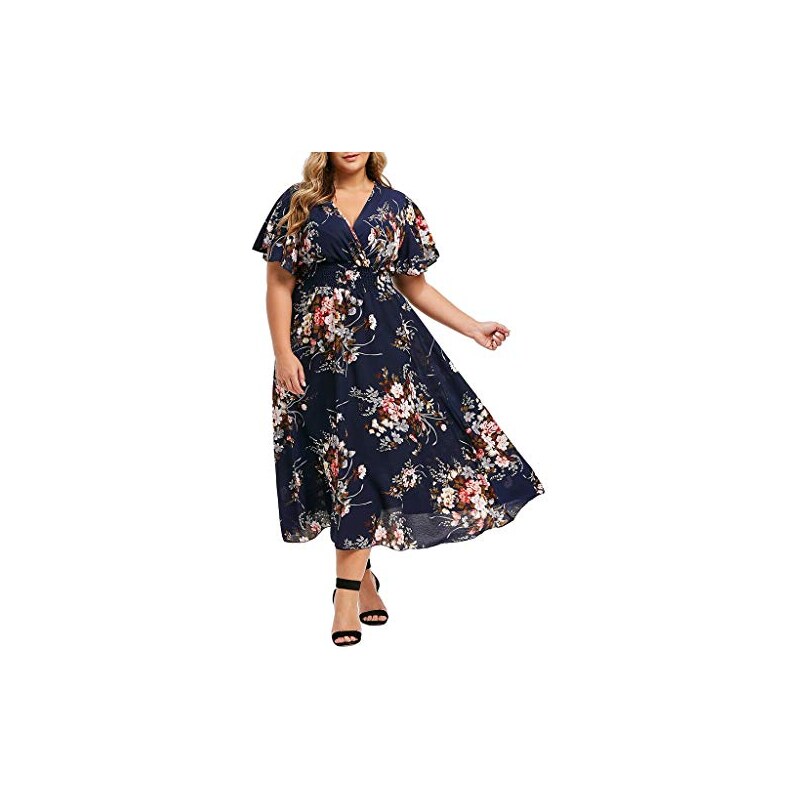 abiti estivi stile impero on Sale LJHH Donna Vestiti Lunghi Estivi Casuale Abiti Taglie Forti Vestito Abito Lungo Vestito da