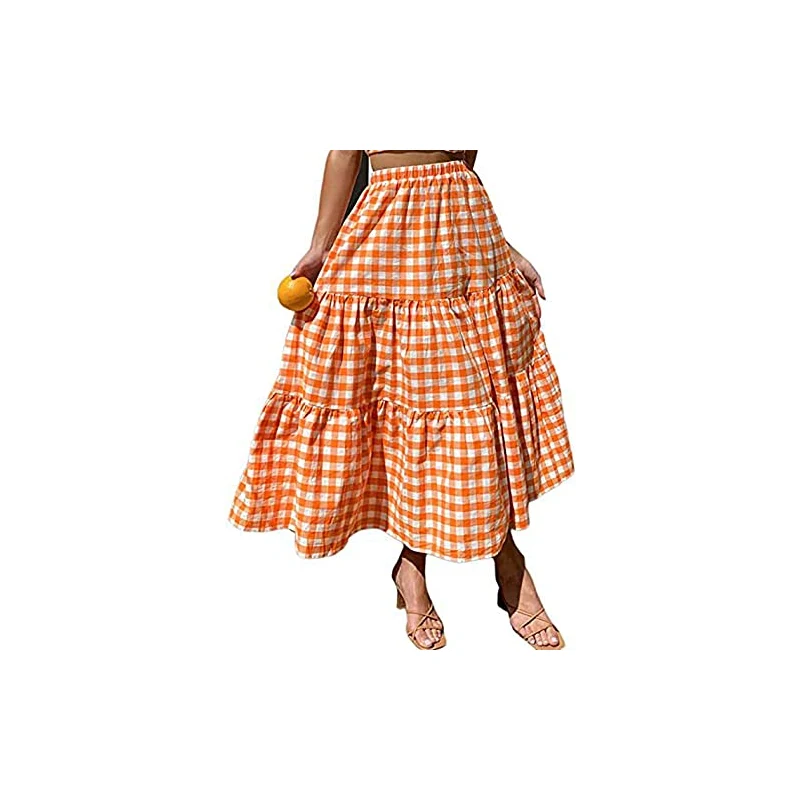 Maxi Gonna Lunga Estiva Iandroiy Per Donna, Vita Alta, Plissettata, Fluida, Con Tasche, Taglie Comode