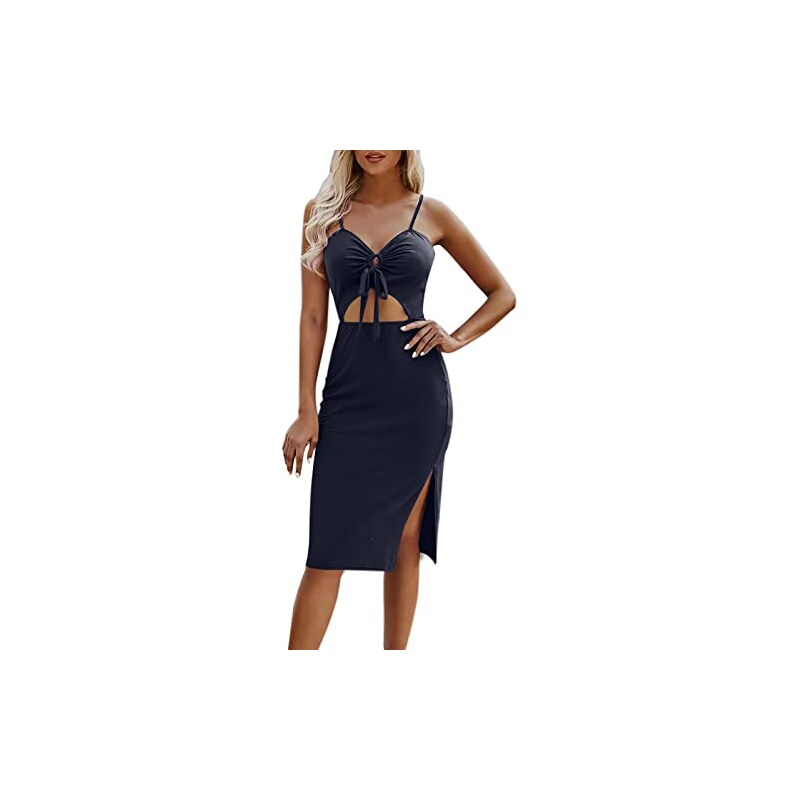 Mini Abito In Raso Ellefemme Con Inserti In Pizzo – Scollo Quadrato, Vita Alta, Volant – Colore A Scelta – 92% Poliestere, 8% Elastan