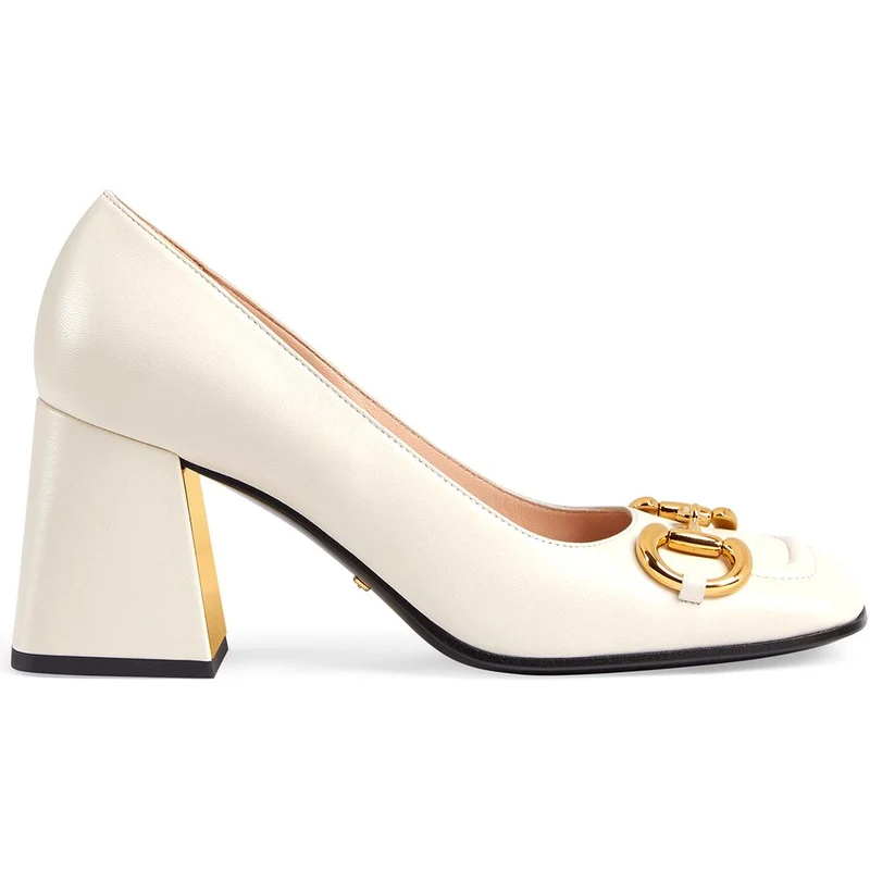 【関税込み】gucci MORSETTO' PUMPS Women's wedge mule in Rosso Ancora shiny leather | GUCCI® CA
