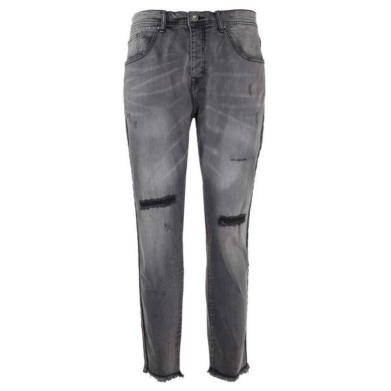 Y.Two Jeans Grigi Con Strappi Slim Fit Uomo Nero Taglia 46