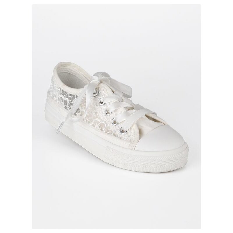 Converse basse pizzo bianche best sale