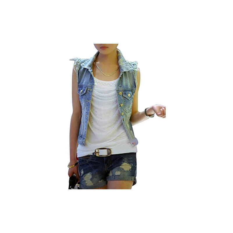 Giubbotto Denim Uomo Senza Maniche &ndash; Gilet Jeans 100% Cotone &ndash; Leggero S-3XL