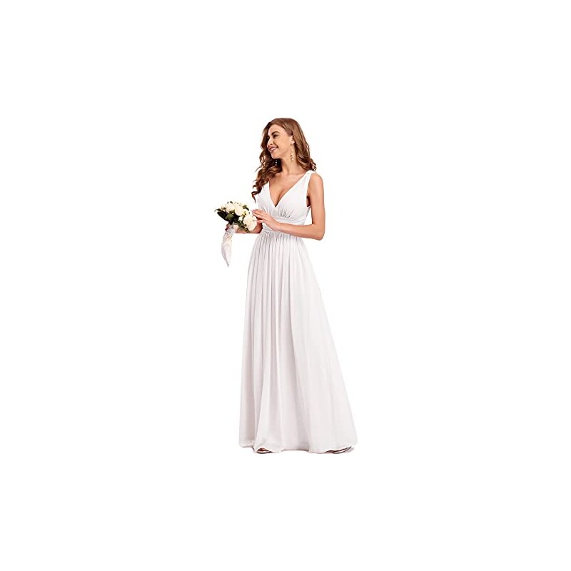 Ever-Pretty Vestito da Sposa Donna Linea ad A Stile Impero Chiffon