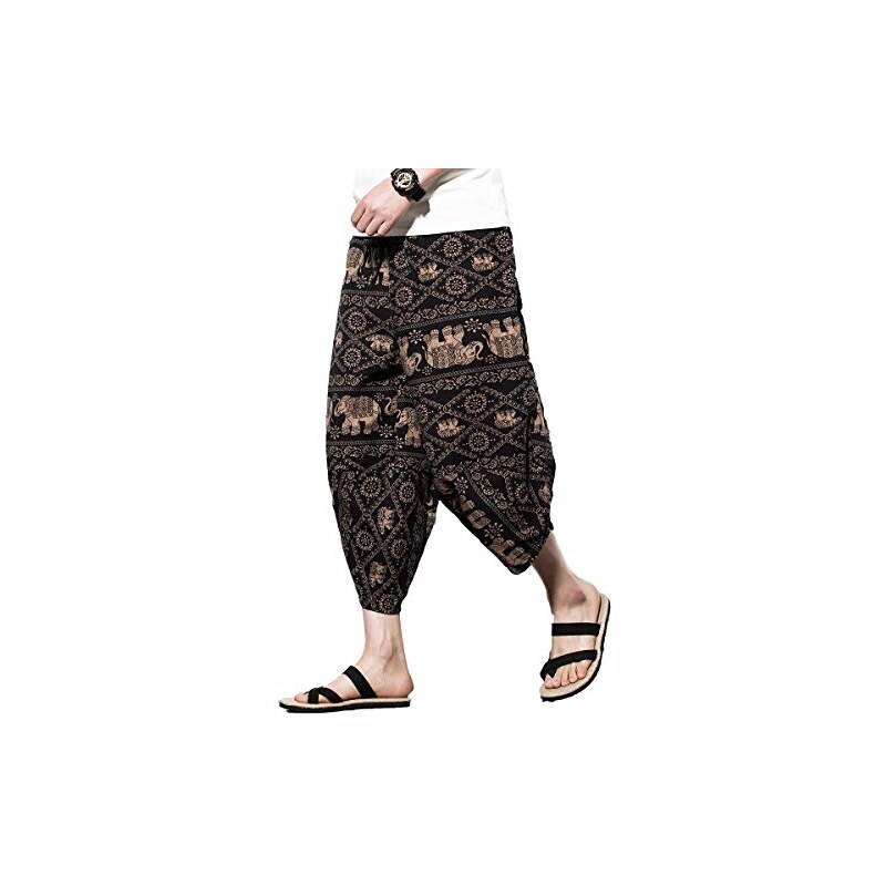Pantalon de yoga patchwork unsexe fat à la man boho hppe aladdn