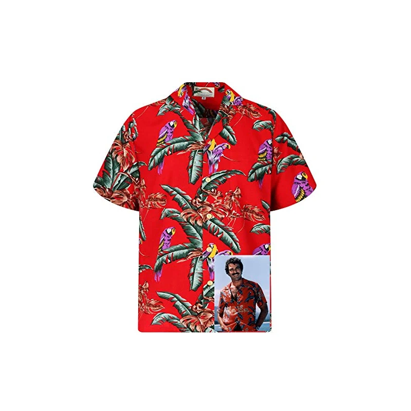 Camicie da uomo tropicali hawaiane palme a maniche corte