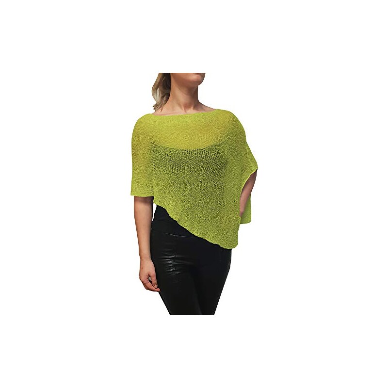 Mimosa Donna Poncho A Manica Pipistrello A Rete In Pizzo Lavorato All Uncinetto Popcorn Taglia Unica Black 105624637