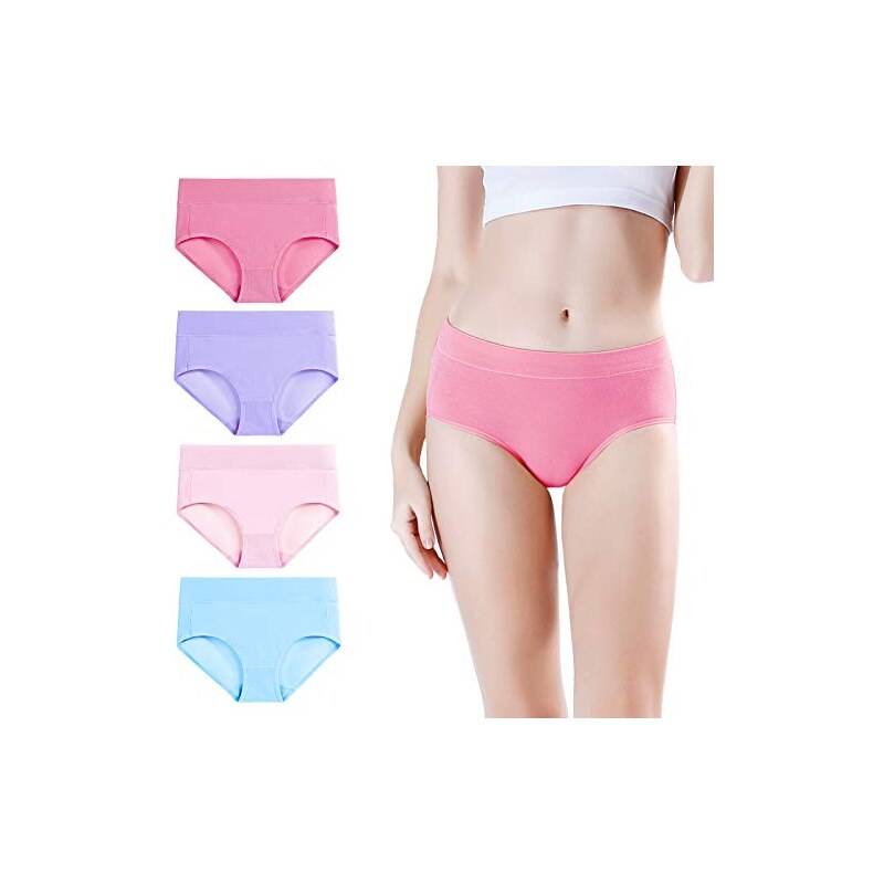 wirarpa Korte damesonderbroek, slip tegen schuren van dijen, voor onder jurk, katoenen slip, set van 4, Wit, XL