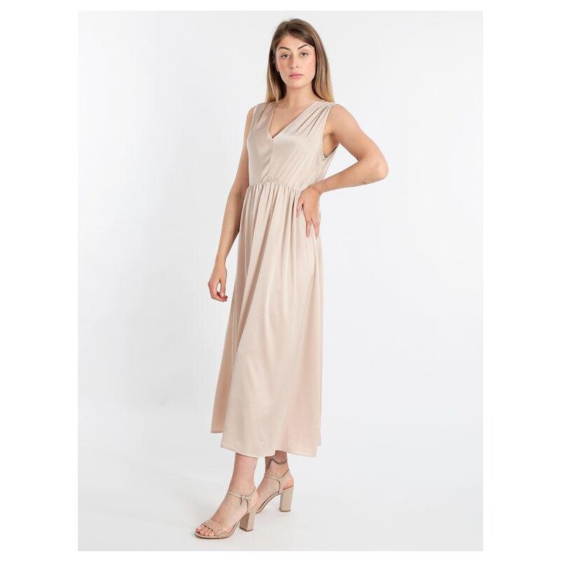 Sweet Miss Abito Donna Smanicato Effetto Raso Abiti Beige Taglia S