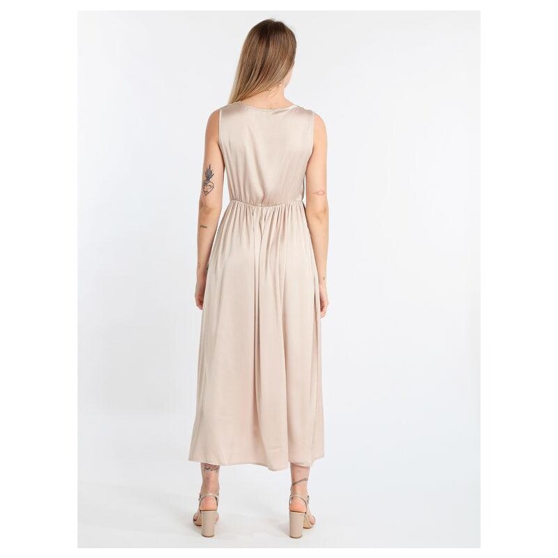 Sweet Miss Abito Donna Smanicato Effetto Raso Abiti Beige Taglia S