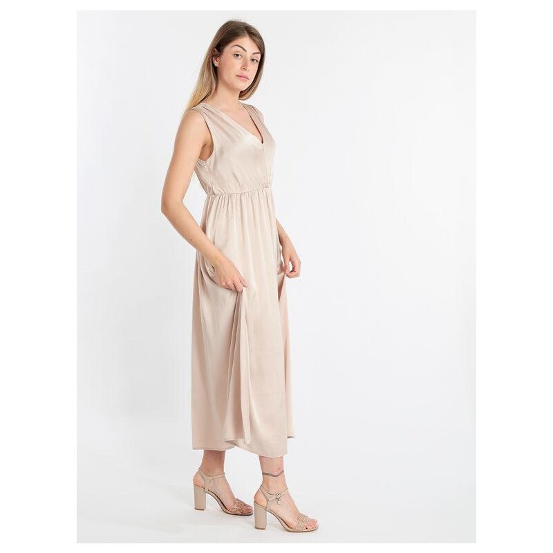 Sweet Miss Abito Donna Smanicato Effetto Raso Abiti Beige Taglia S