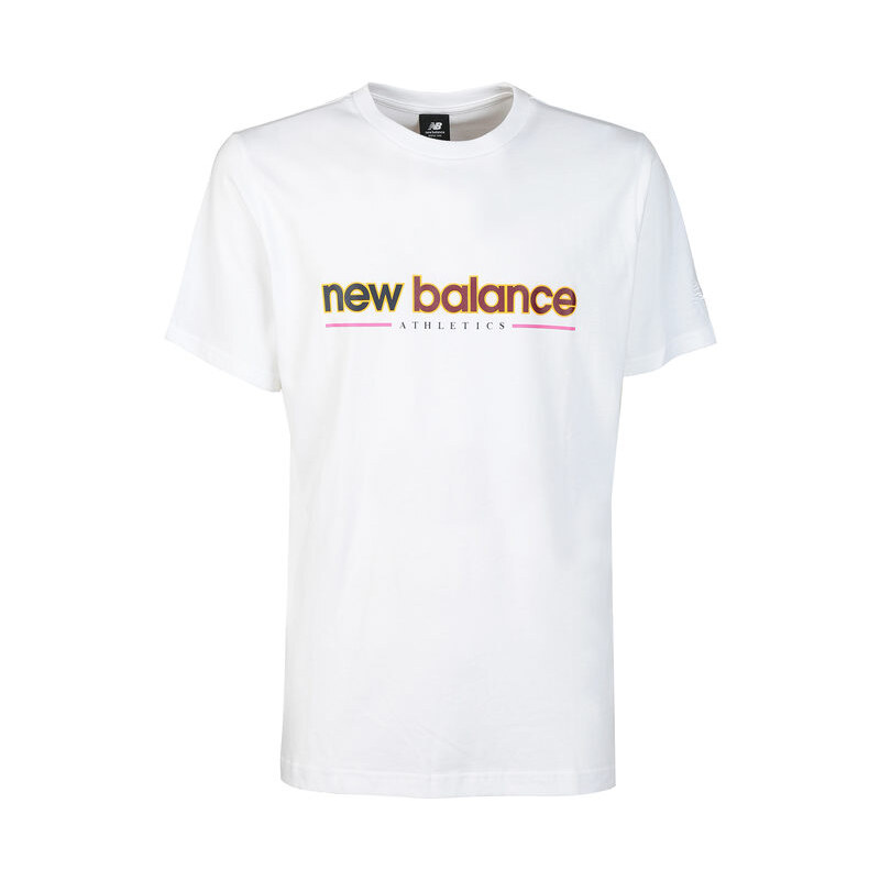 New Balance T-shirt Manica Corta Uomo In Cotone Bianco Taglia Xl