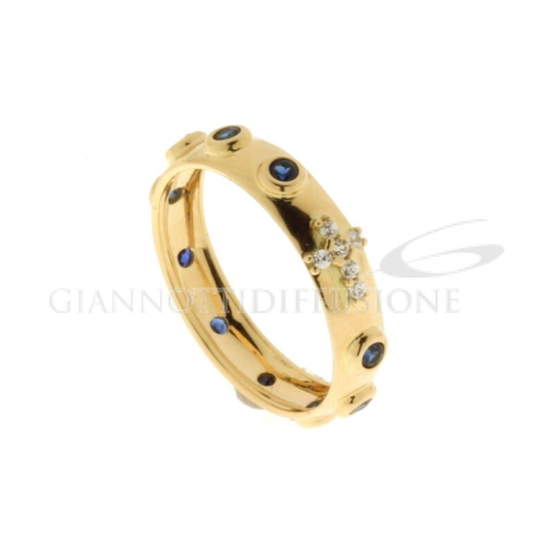 Giannotti Anello rosario in oro giallo con pietre blu gr 3.50