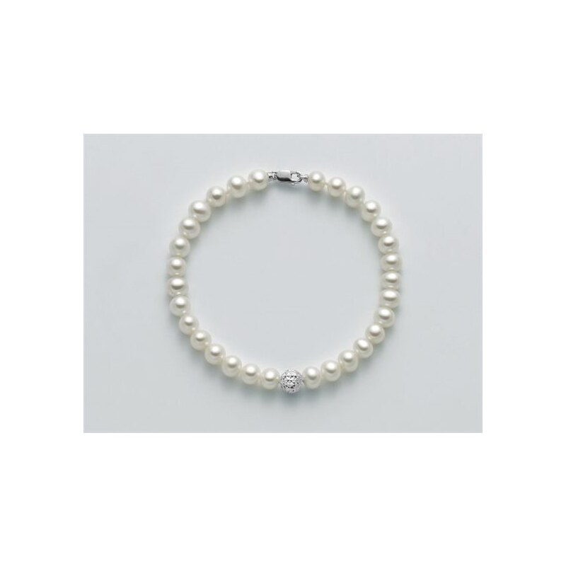Yukiko bracciale perle bianche e diamantata pbr3047y