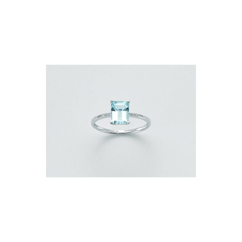 Anello oro bianco, diamanti e topazio azzurro Gemma del Cielo Yukiko LID3287YX
