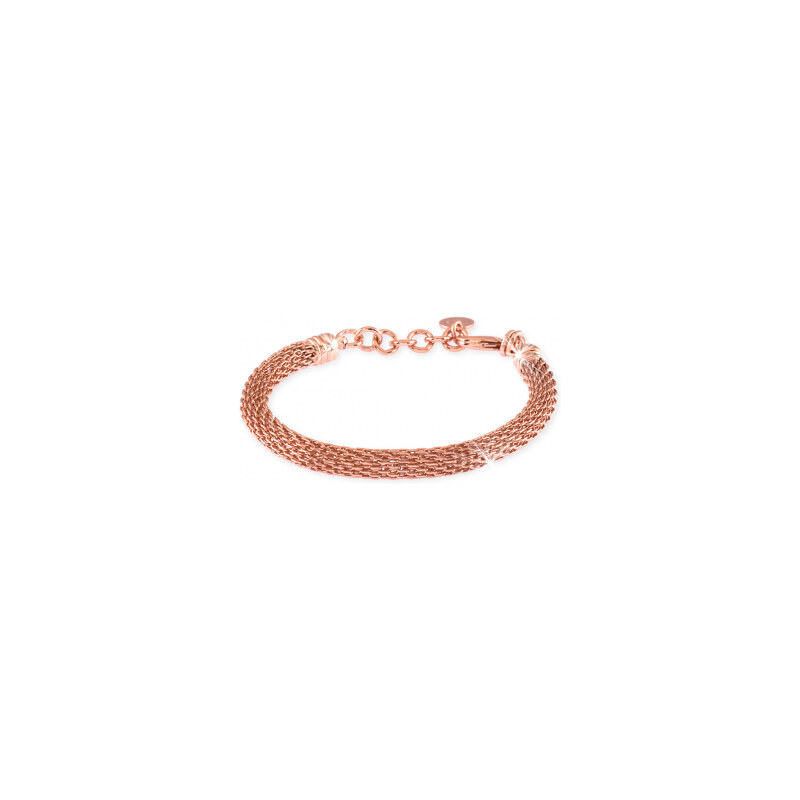 Bracciale con maglia a rete in bronzo dorato rosa Unoaerre donna 1375