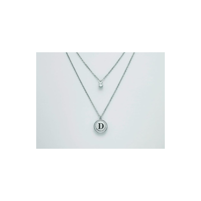 Collana con lettera iniziale in acciaio inossidabile, collana con