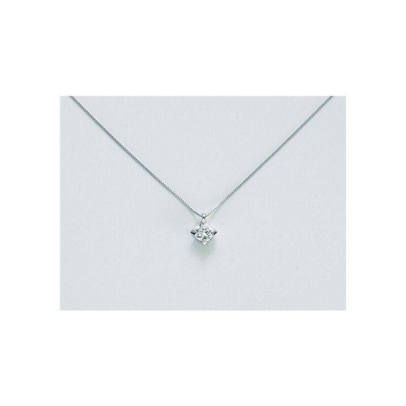 Collana Yukiko Punto luce In Oro Bianco 18 KT 750/1000 e diamante CLD5065-026G7