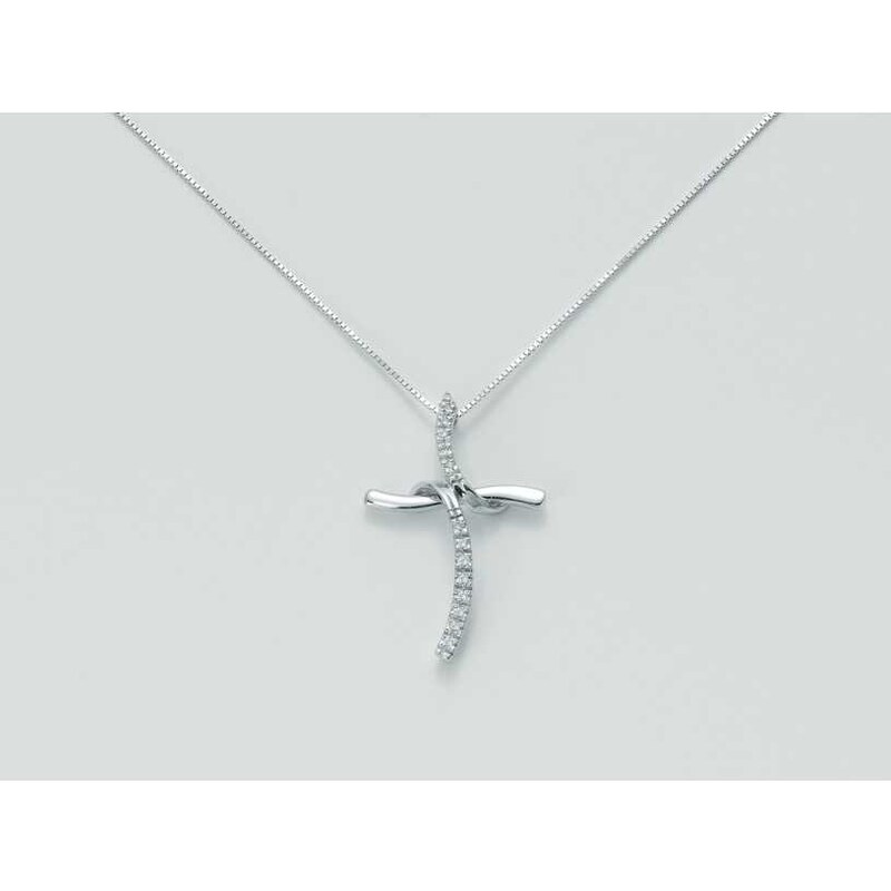 Collana Yukiko croce pendente con diamanti cld2731y