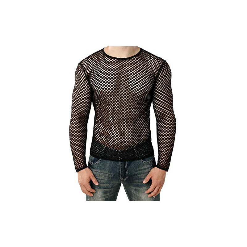 JOGAL Camicia Uomo Paillettes Anni '70 - Manica Lunga Discoteca, Blu Reale E Argento, Taglia M - 2
