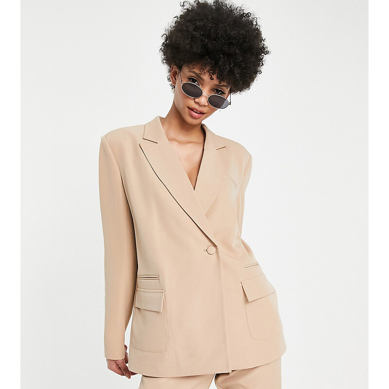 Esclusiva 4th & Reckless Tall - Blazer oversize beige in coordinato-Neutro  