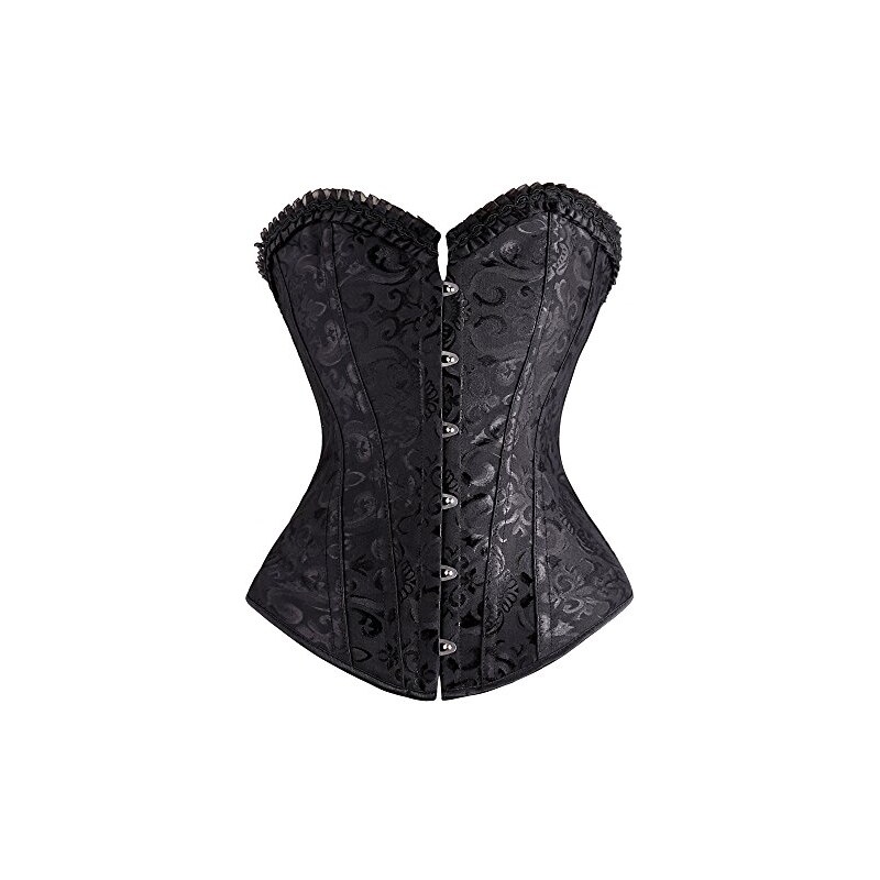 Corsetto Nero Plus Size Con Spalline E Fibbie Stile Gotico