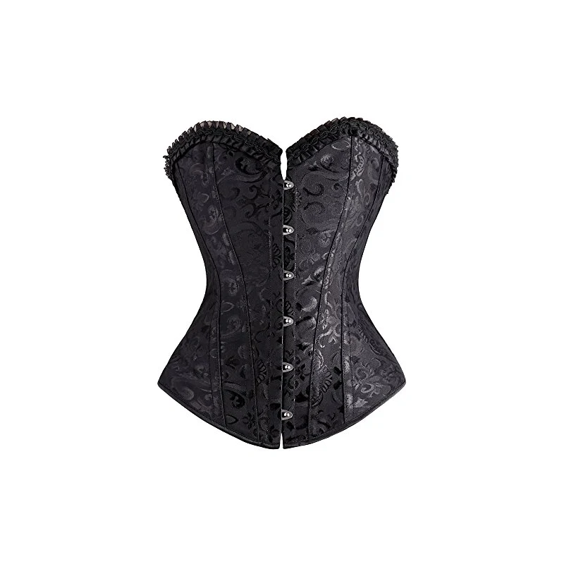 Corsetto Gotico Nero Da Donna Con Fibbie Metalliche
