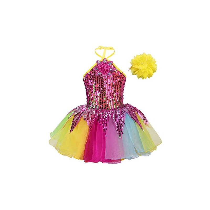 Freebily Arcobaleno Vestito Ballerina Bambina Carnevale Tutu Danza