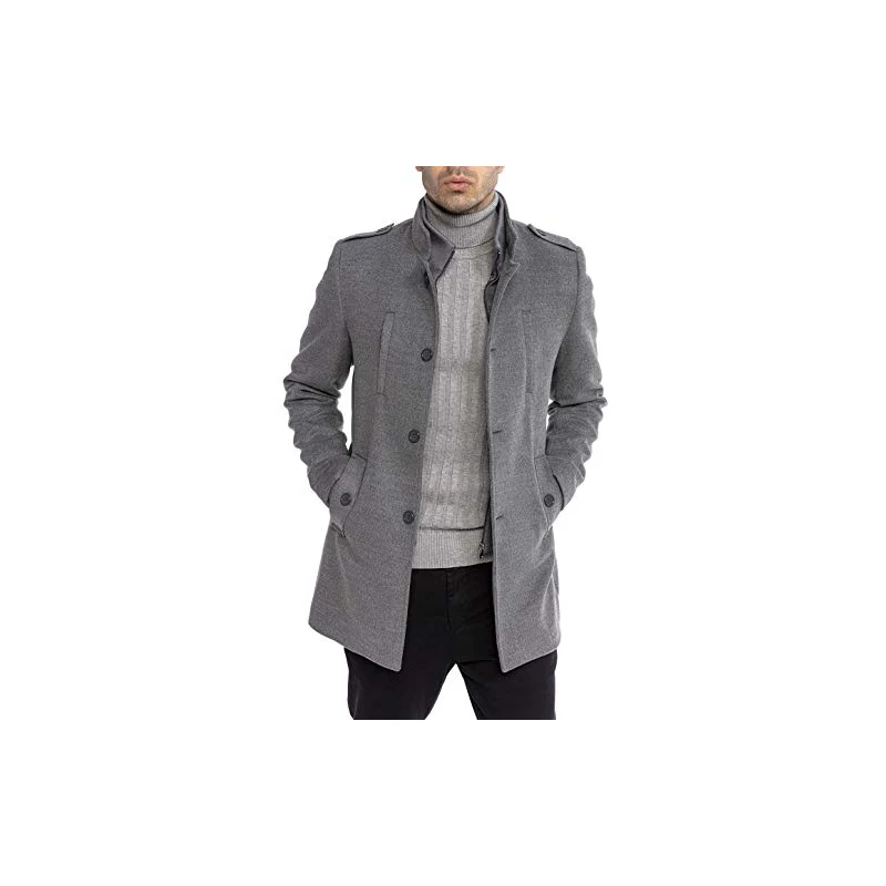 Redbridge Cappotto da Uomo elegante Giacca lunga invernale Slim