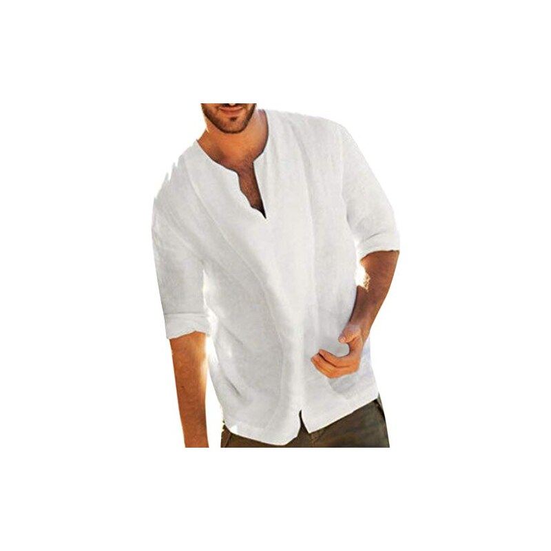 Chemise Homme Guy Rover 100% Lin - Blanche à Carreaux Bordeaux, Made In Italy, Taille M