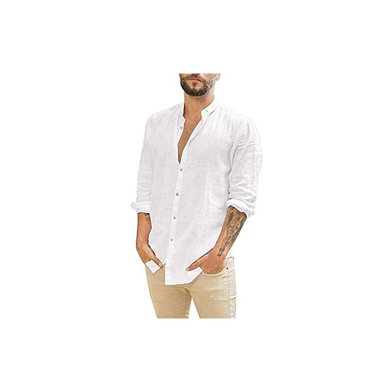 Camicia Collo diplomatico Tinta Unita Popeline Bianco da Uomo