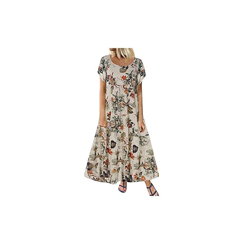 Abito Estivo Donna Tomwell: Vestito Corto Manica Corta Con Stampa Tie-dye, Morbido E Casual