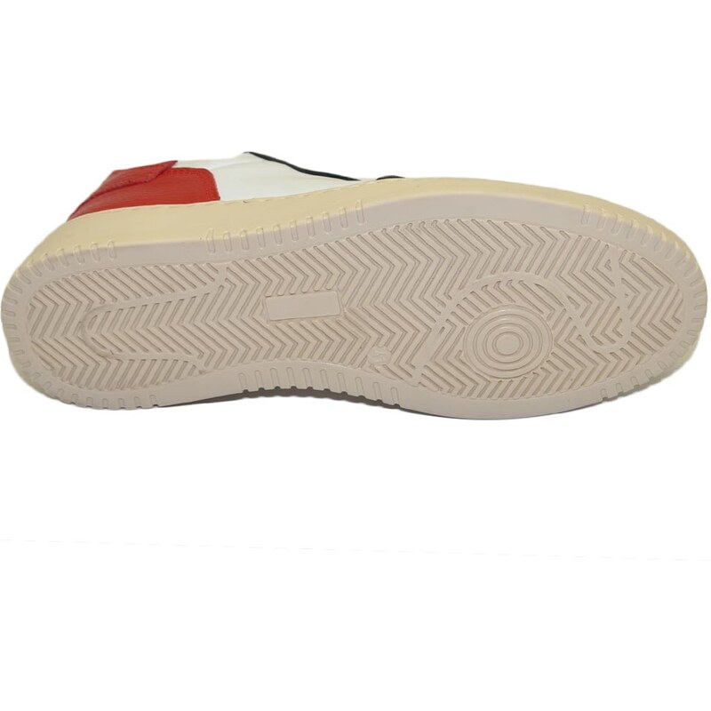 Malu Shoes Scarpa sneakers bianco multicolore uomo basic vera pelle lacci comodo fondo in gomma beige sportiva moda casual