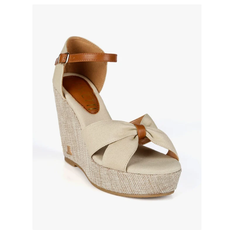 DREAM PAIRS Sandali Con Zeppa E Plateau Per Donna - Bianchi, Comodi Con Fascia Elasticizzata, Tacco 6,1 Cm