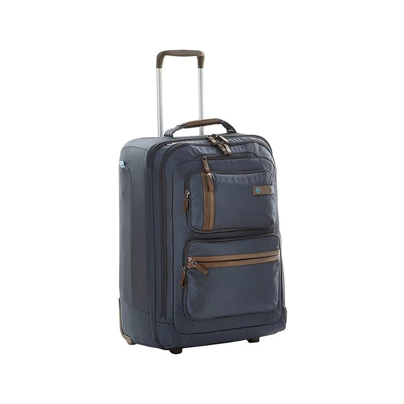 Piquadro Valigia-trolley cm 46x67x29 Linea NIMBLE, misura media blu  bv2045ni/av uomo