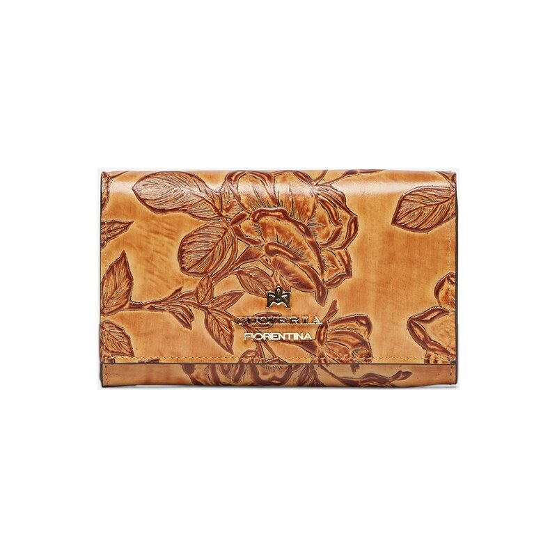 Cuoieria Fiorentina Mimi Portafoglio medio bifold in pelle stampata Mimì  beige. Donna 