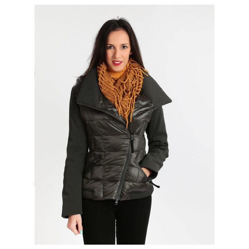 Parka donna invernale con pelliccia nero eco giacca giubbotto piumino lungo  grigio pelo extra volume imbottito caldo mod donna parka K-ZELL