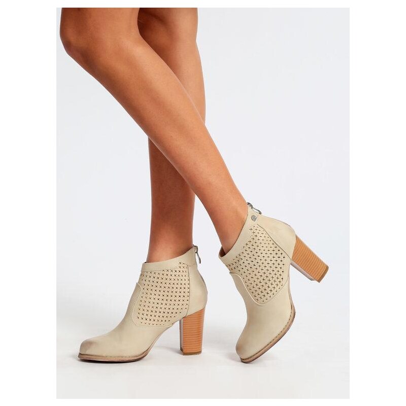 Stivaletti Tronchetti Traforati QUEEN HELENA Donna - Tacco 8.5 Cm, Gamba 11 Cm, Zip Laterale, Suola Gomma