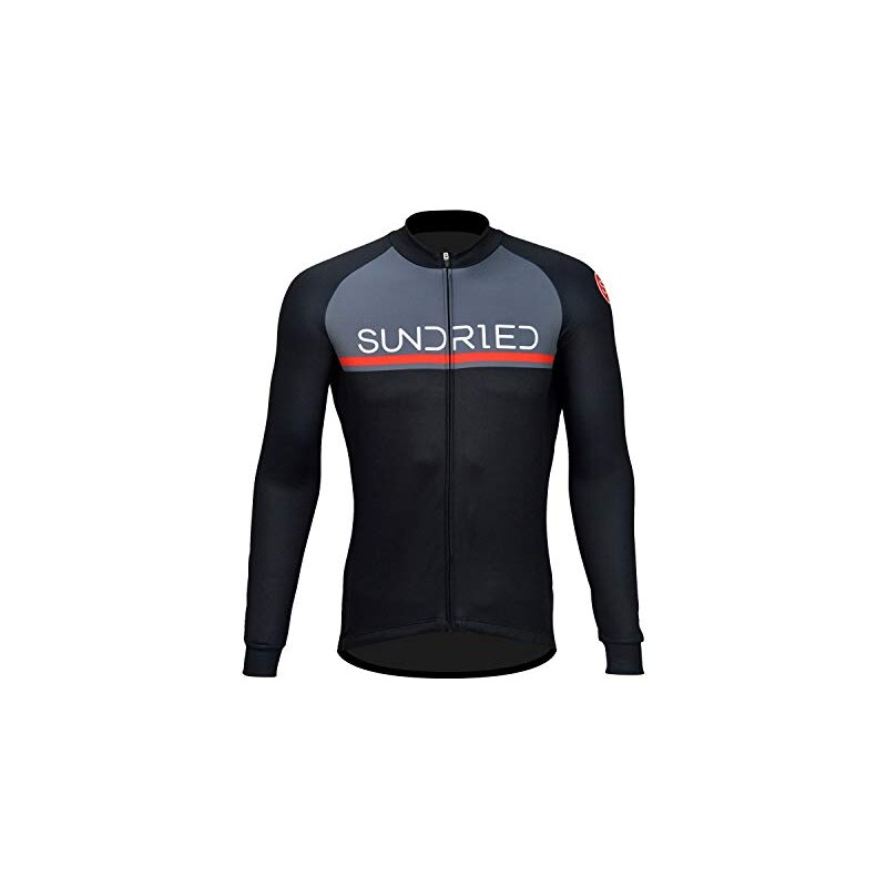 SUNDRIED Mens Manica Lunga In Bicicletta Jersey Della Bici Della Strada Mtb Vestiti Della Bicicletta Nero 35160201