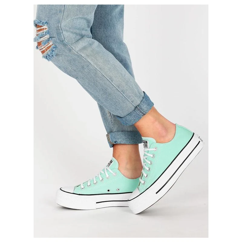 Converse CHUCK TAYLOR ALL STAR LIFT OX Sneakers basse con platform Sneakers Basse donna Verde Stileo