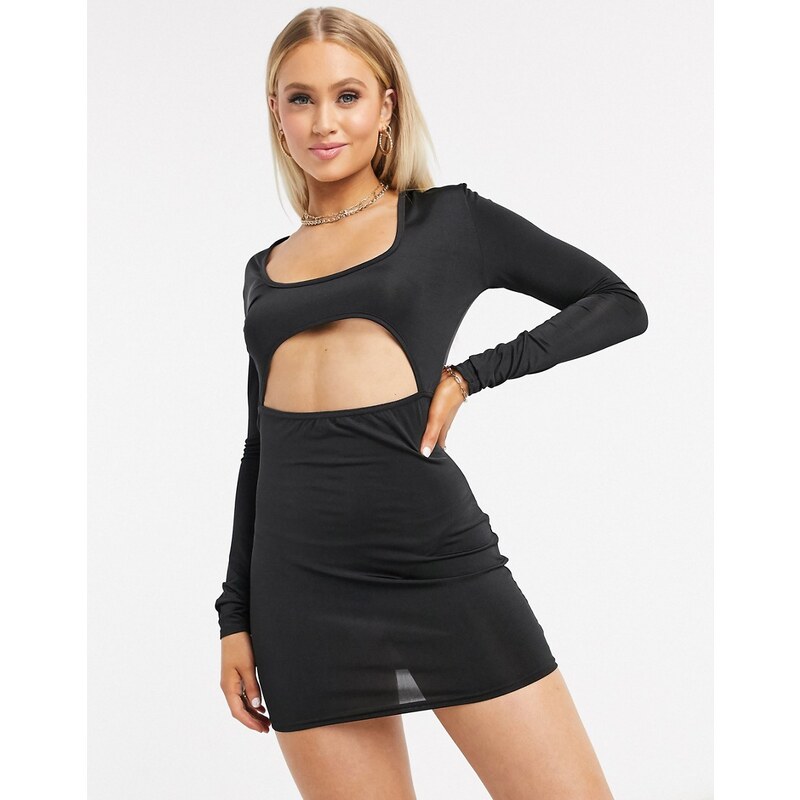 I Saw It First - Vestito nero con cut-out sotto al seno. Donna