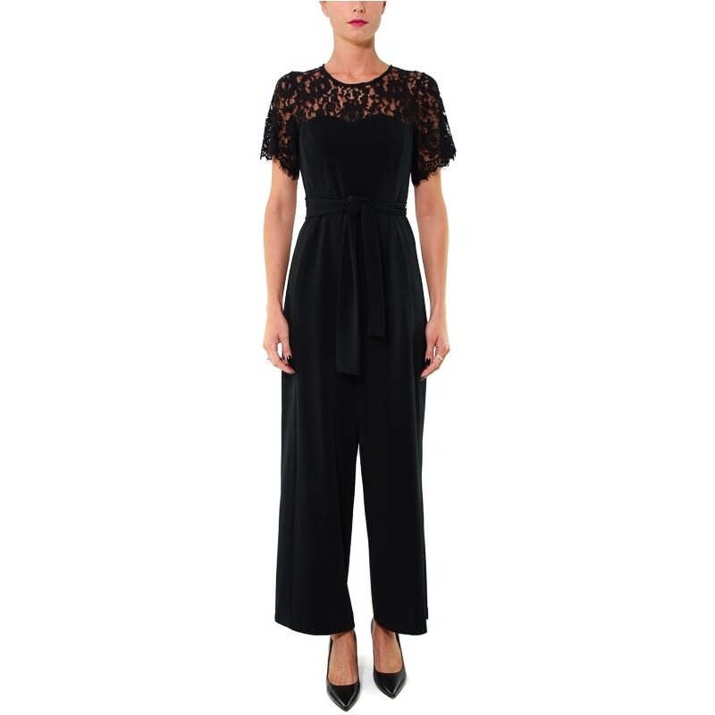 Guess TUTA CON PIZZO E PANTALONE PALAZZO, NERO. Donna