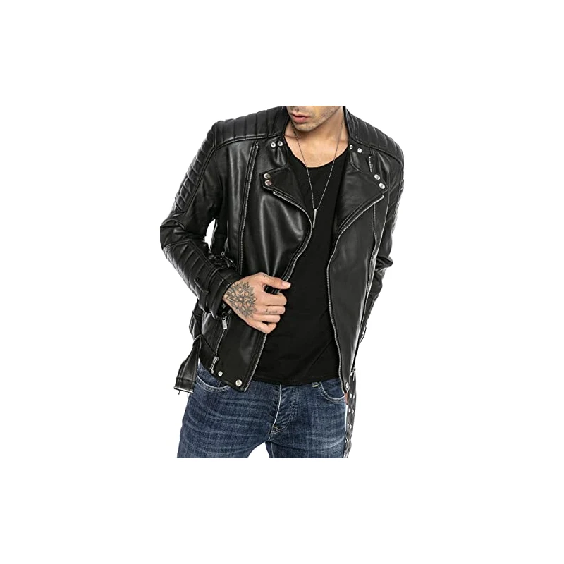 Giacca Jeans Uomo Redbridge In Stile Biker - M6138 - Cotone, Colore Denim - 2