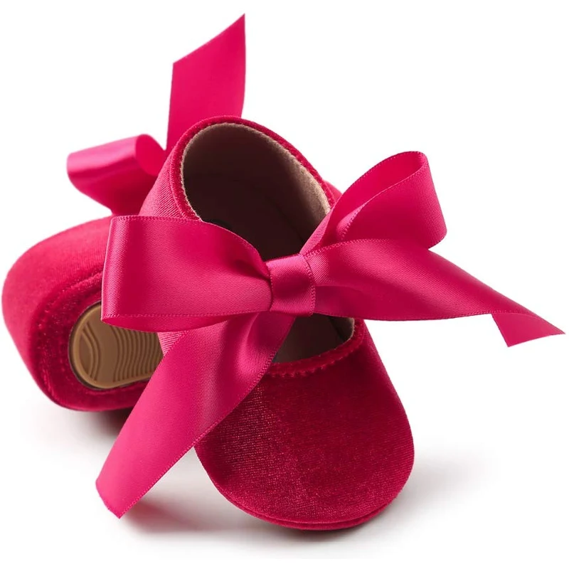 Brillabenny Mocassini Scarpe Ballerine NEONATA Velluto Scarpine Baby Shoes Battesimo Cerimonia Natale Nascita 3-6 Mesi (11cm