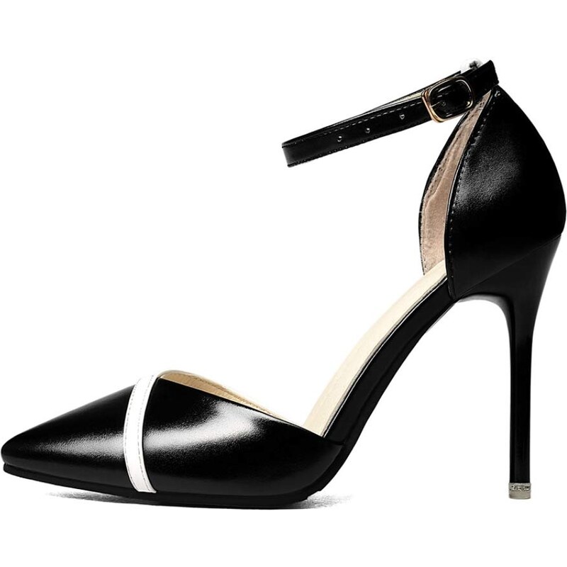 Zhabtuc Tacchi Altissimi 12 Cm Décolleté D'Orsay Con Cinturino Alla Caviglia – Scarpe Da Sposa O Festa, Punta Affilata, 36-42 EU